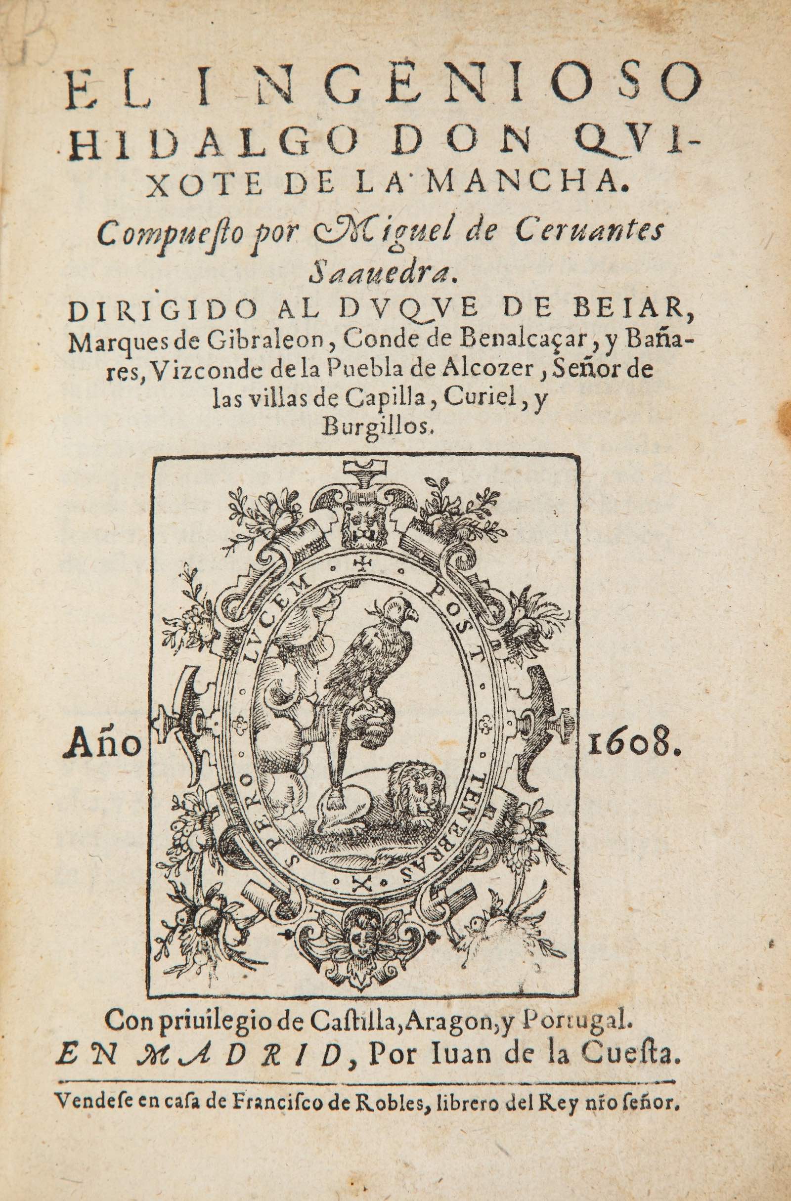 Page of Don Quixote Book I