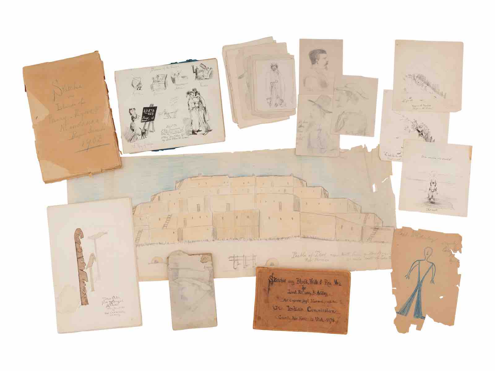 Lot 485: Collection of sketches drawn and compiled by U.S. Army officer Charles A.H. McCauley while serving in various military posts