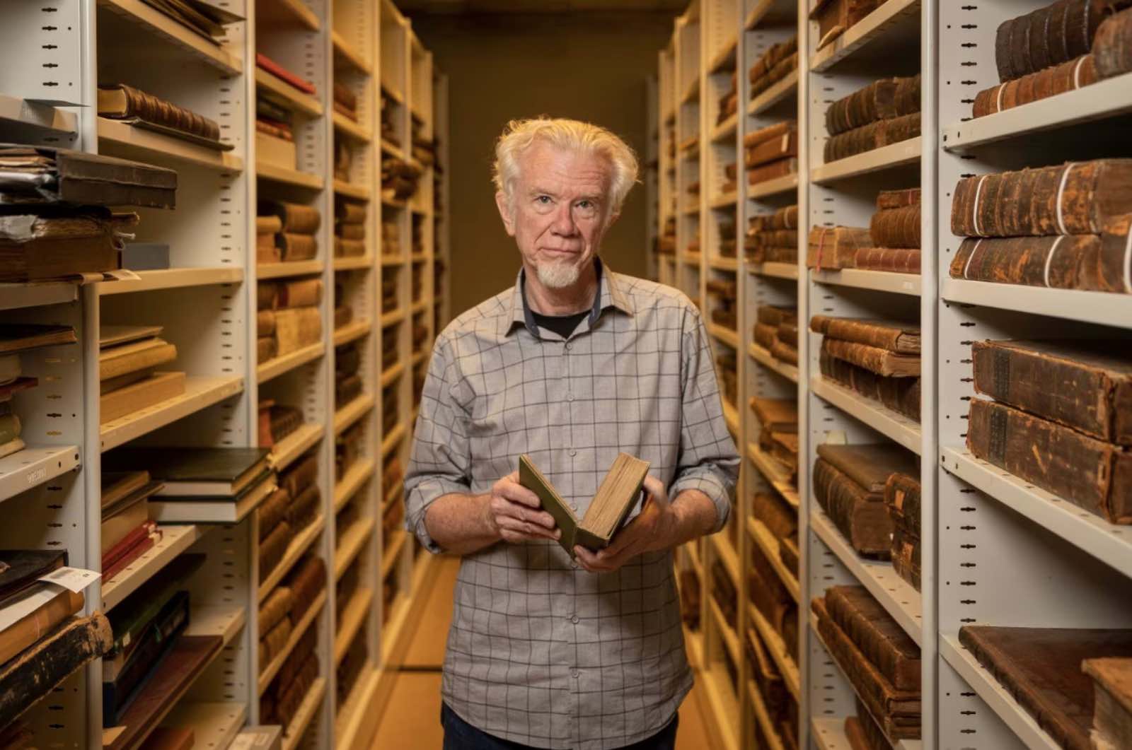 etadata Services Officer Simon Cooper with the copy of The Voyage Out
