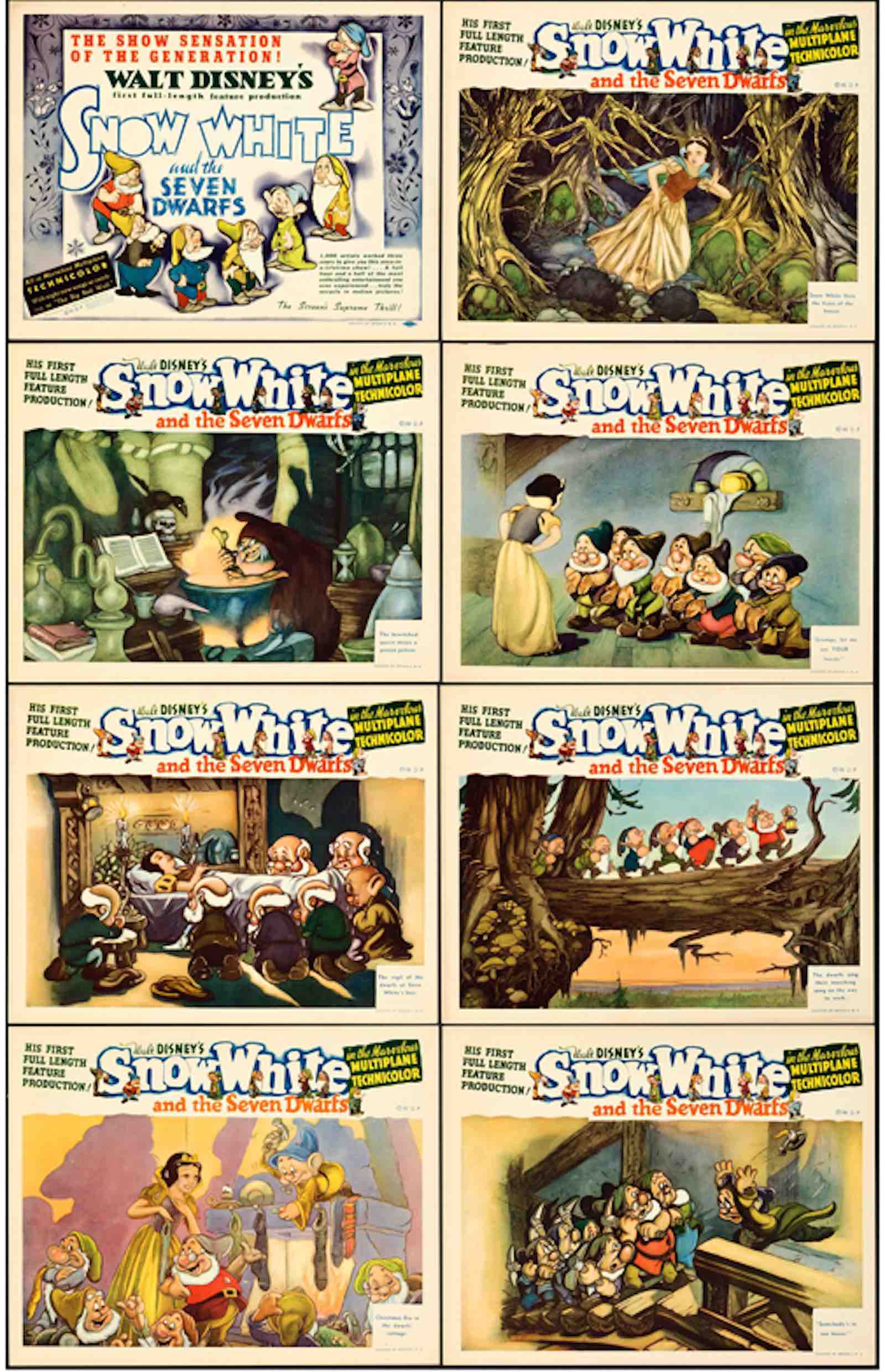 Snow White and the Seven Dwarfs lobby card set