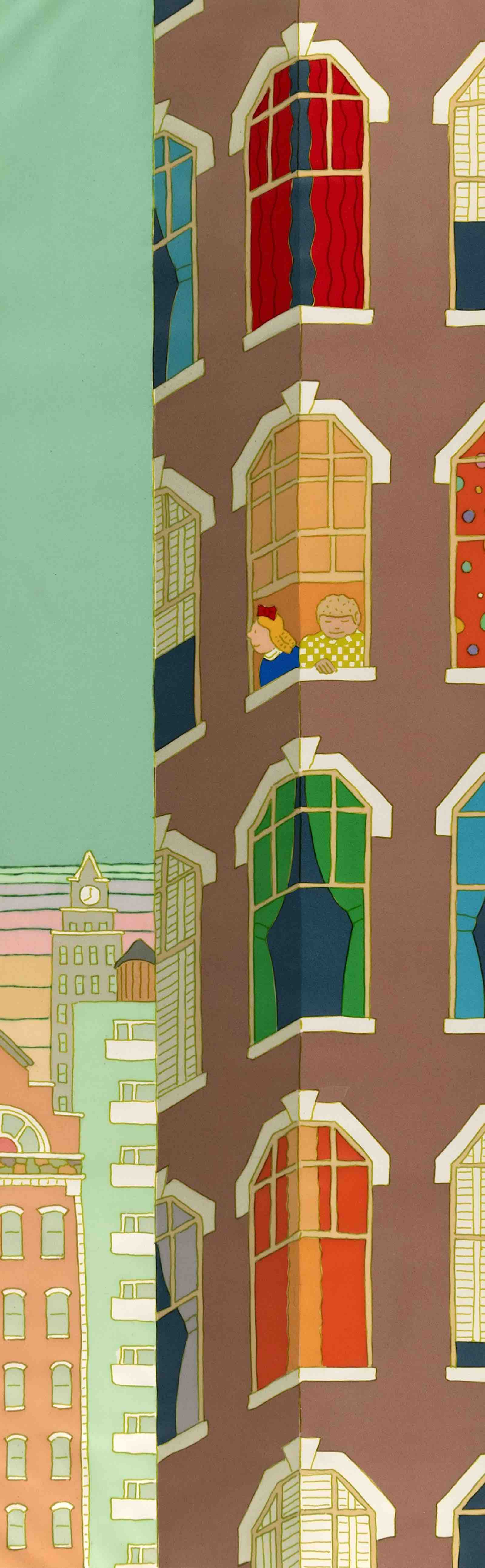 Seymour Chwast​, Illustration for Tall City, Wide Country (Creative Editions). Seymour Chwast Collection, Washington University Libraries, Department of Special Collections.