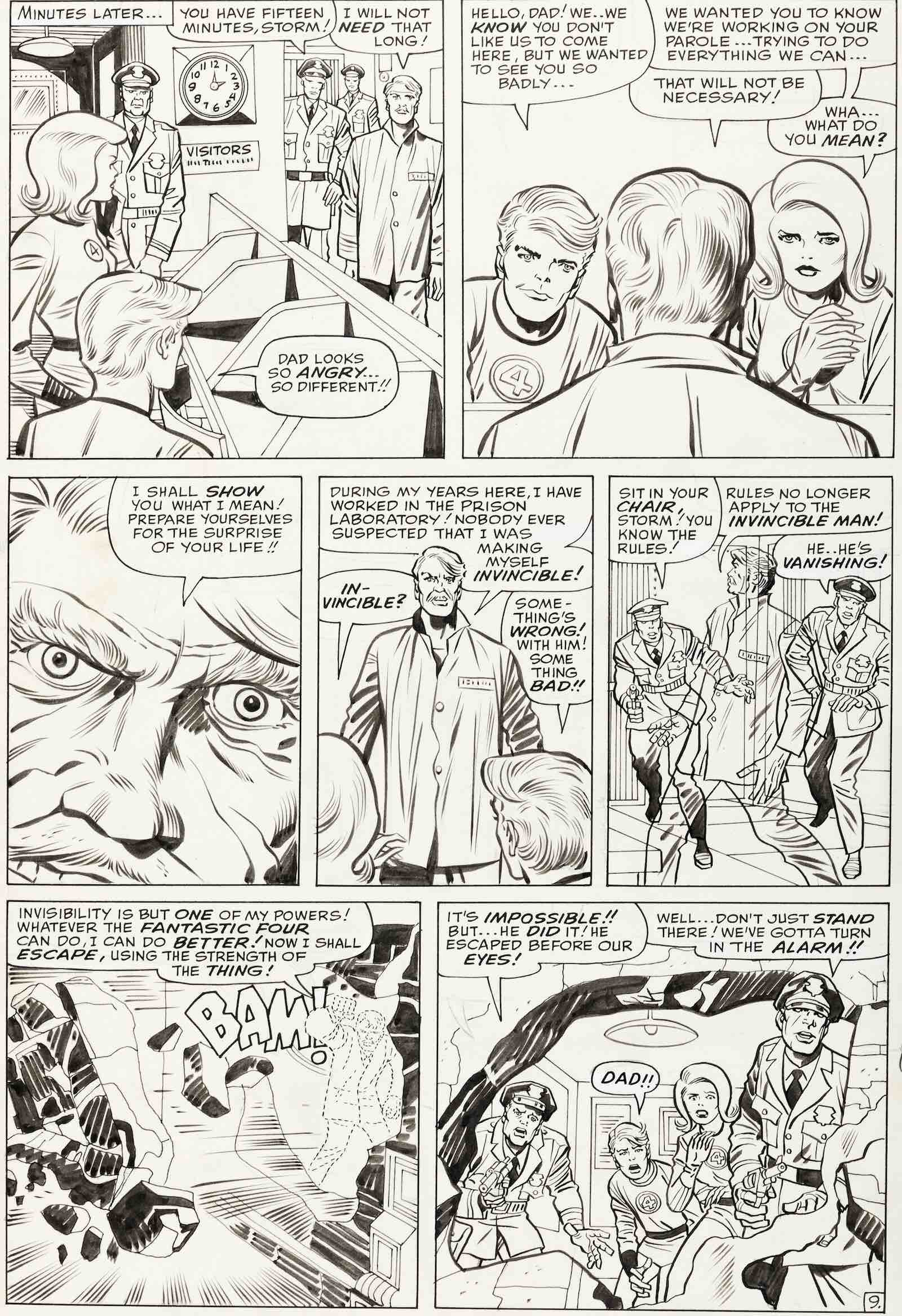 Jack Kirby and Chic Stone Fantastic Four #32 Story Page 9 original art