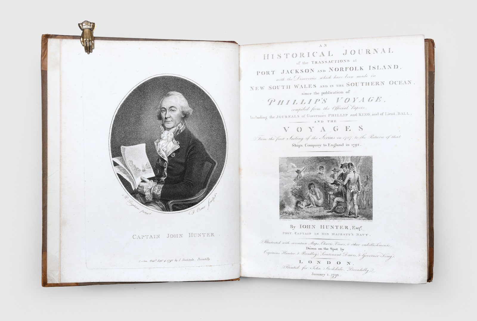 a first edition of An Historical Journal of the Transactions at Port Jackson and Norfolk Island. This work by John Hunter