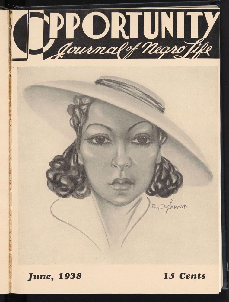 A drawing by Roy DeCarava on the cover of the June 1938 issue.