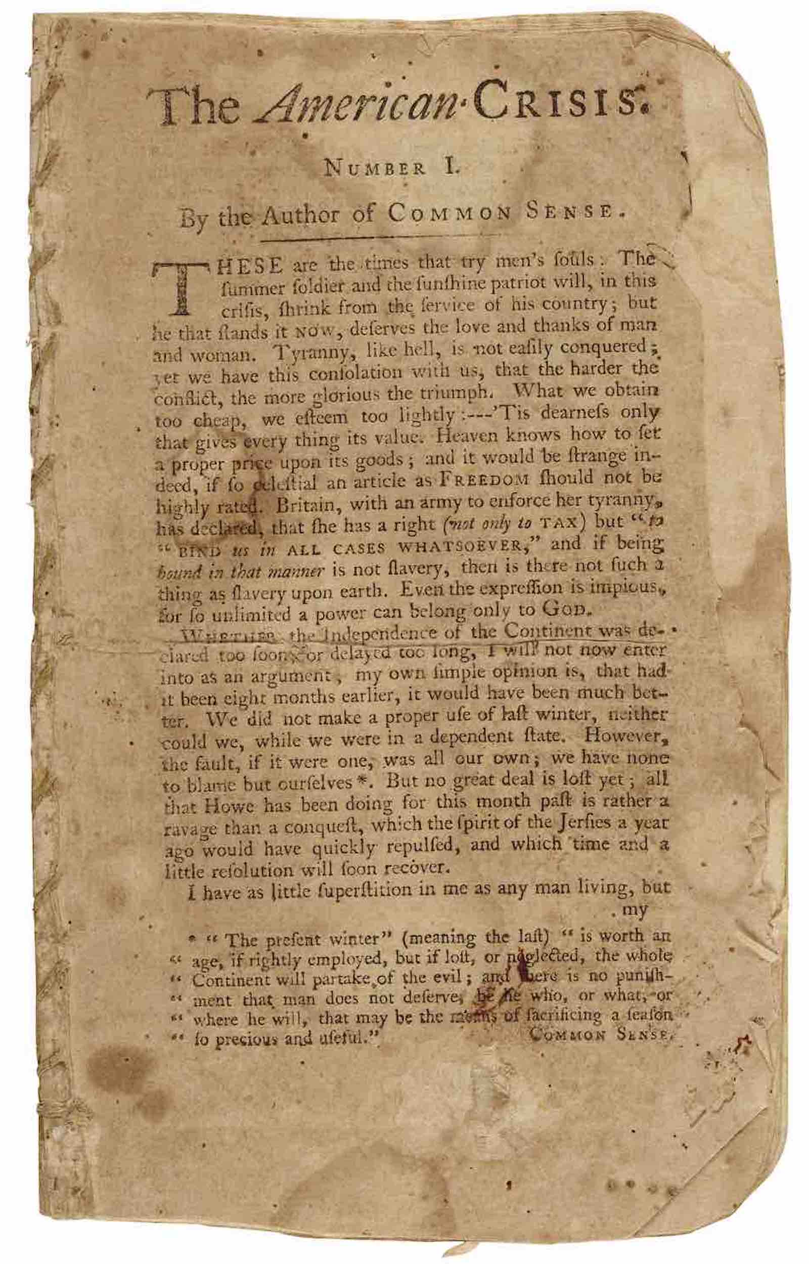 Thomas Paine's The American Crisis