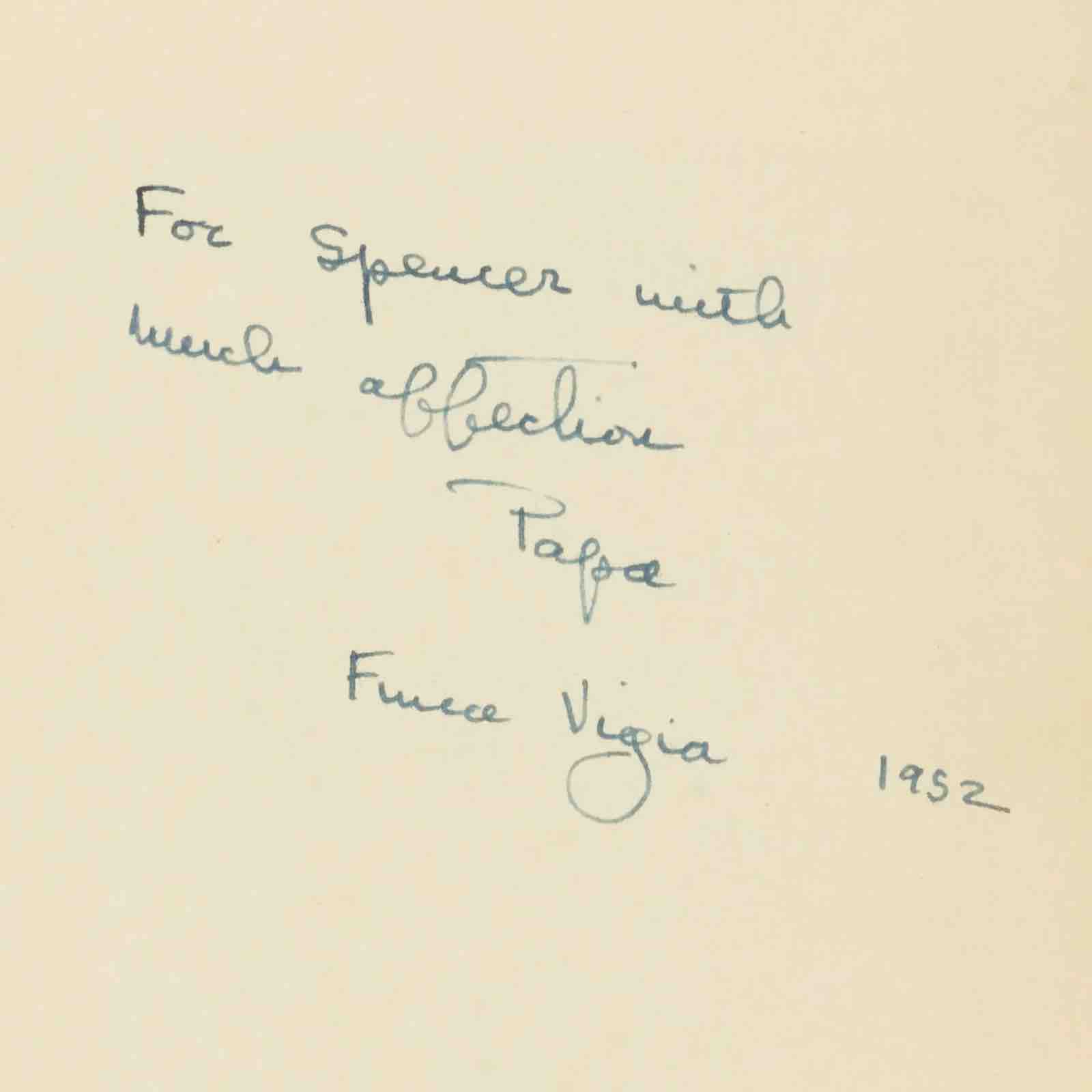 Hemingway's inscription inside