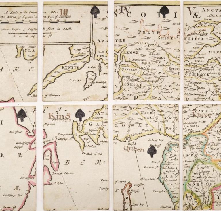 Detail from John Lenthall's Geographical Cards of England