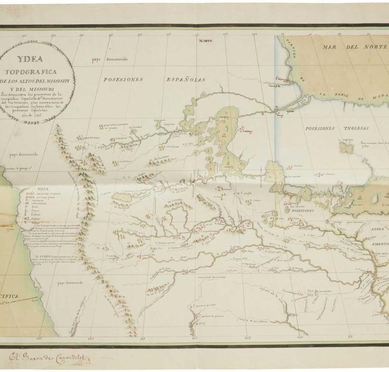 Manuscript map of the Missouri and Mississippi River valleys