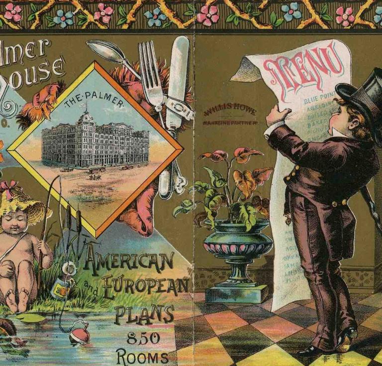 Palmer House, Chicago, 1886, menu