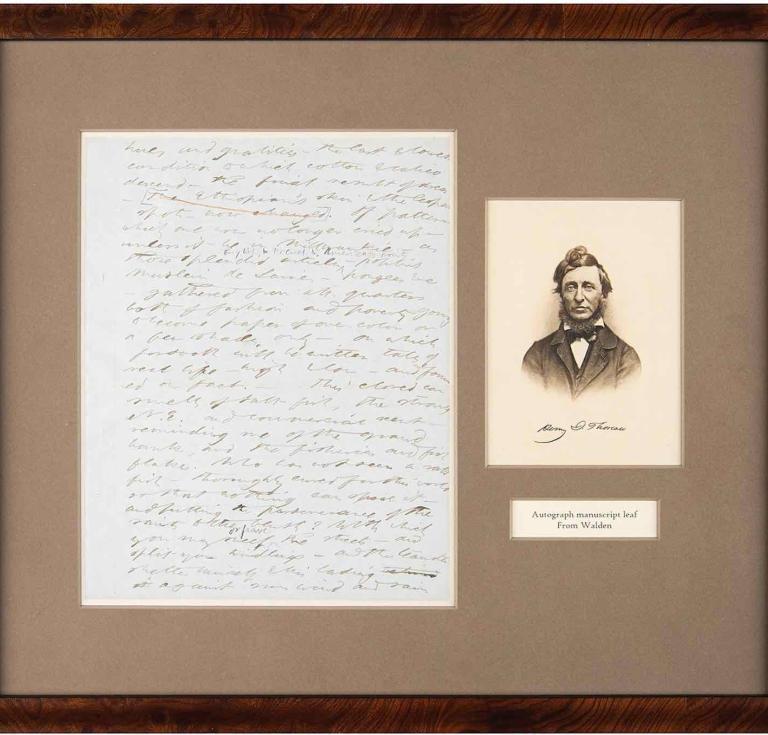Henry David Thoreau manuscript leaf from Walden