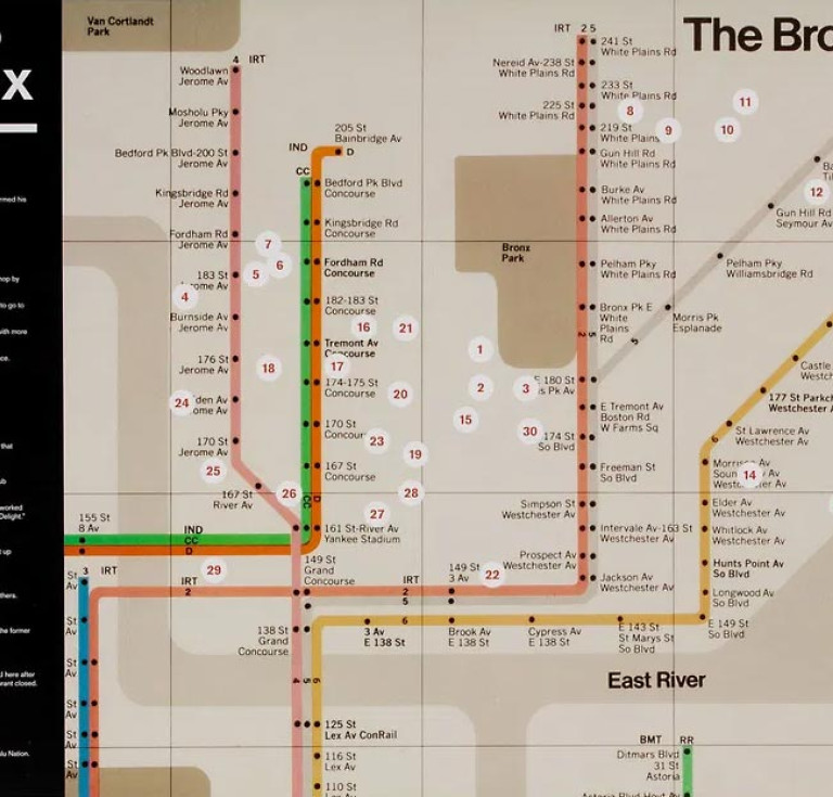 Mare Booksellers, Hip Hop Map of the Bronx signed by Coke La Rock