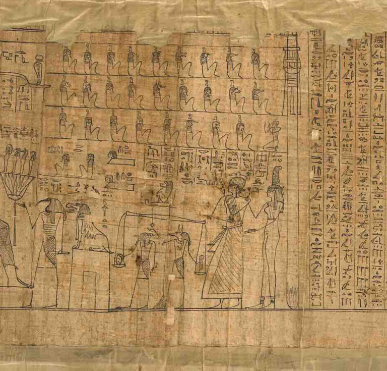 Papyrus of Pasherashakhet (detail), Egyptian, about 375–275 BCE, ink on papyrus